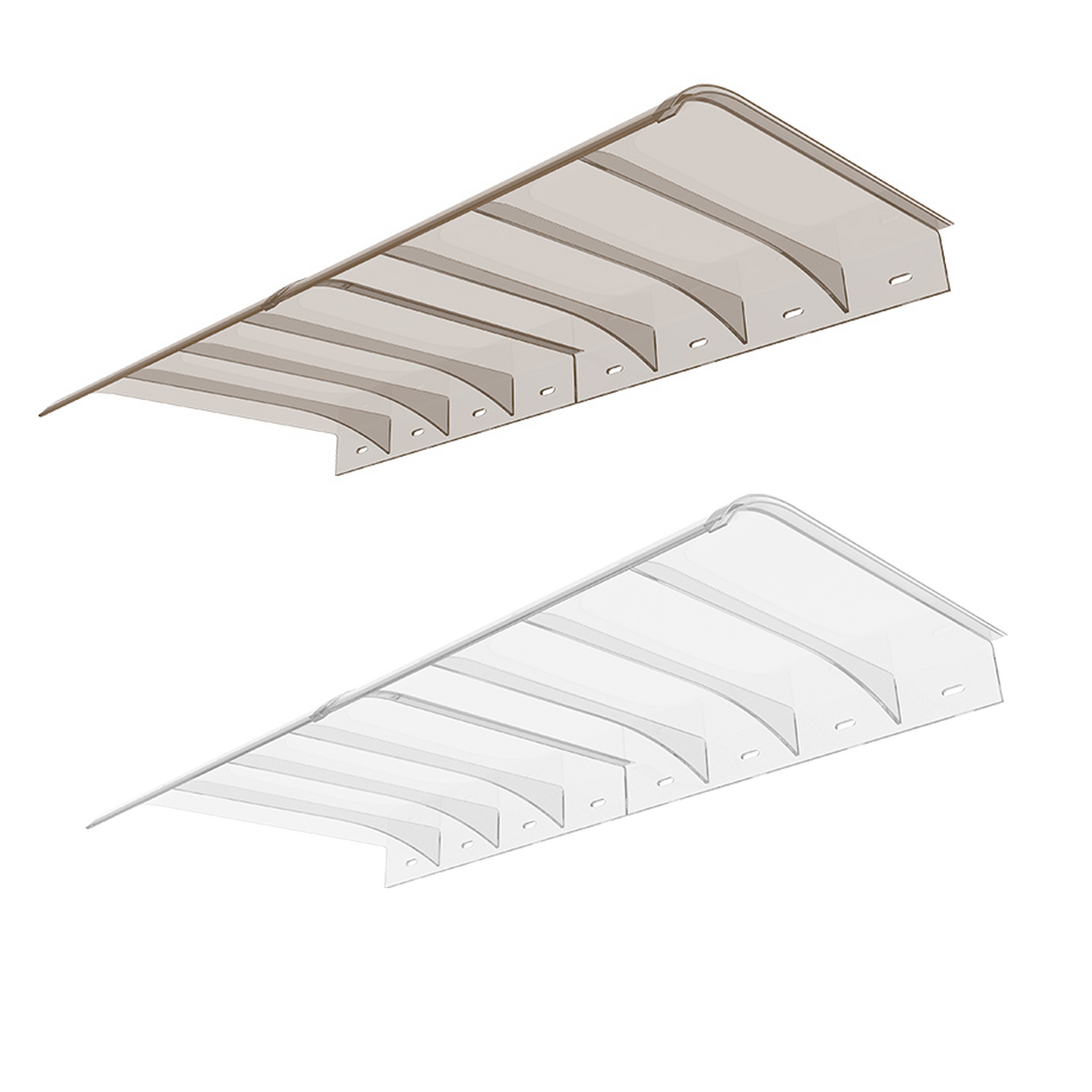 GUANSU-CN Gebogen raamluifel Onzichtbare verandaluifel UV-regen- en sneeuwbescherming