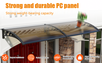Window Awning Outdoor Door Canopy ABS Bracket Brown Polycarbonate Panel 48*60 IN