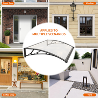 Dawning Home Large Sink Window Awning Door Canopy Polycarbonate Solid Panel with Plastic Bracket Patio Rain Snow Sun Shelter Cover MS05