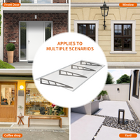 Toldos de metal GUANSU-CN Toldos de policarbonato de cristal de qualidade premium para portas/janelas Canopy Suportes prateados