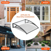 Dawning Home Aluminum Alloy Window Awning Door Canopy Polycarbonate Solid Sheet Patio Cover,UPF 50+ Snow, UV, Rain, Sun Shutter MS04