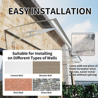 Toldos de metal GUANSU-CN Toldos de policarbonato de cristal de qualidade premium para portas/janelas Canopy Suportes prateados