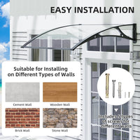 Dawning Home Aluminum Alloy Window Awning Door Canopy Polycarbonate Solid Sheet Patio Cover,UPF 50+ Snow, UV, Rain, Sun Shutter MS04