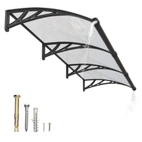 Dawning Home Large Sink Window Awning Door Canopy Polycarbonate Solid Panel with Plastic Bracket Patio Rain Snow Sun Shelter Cover MS05