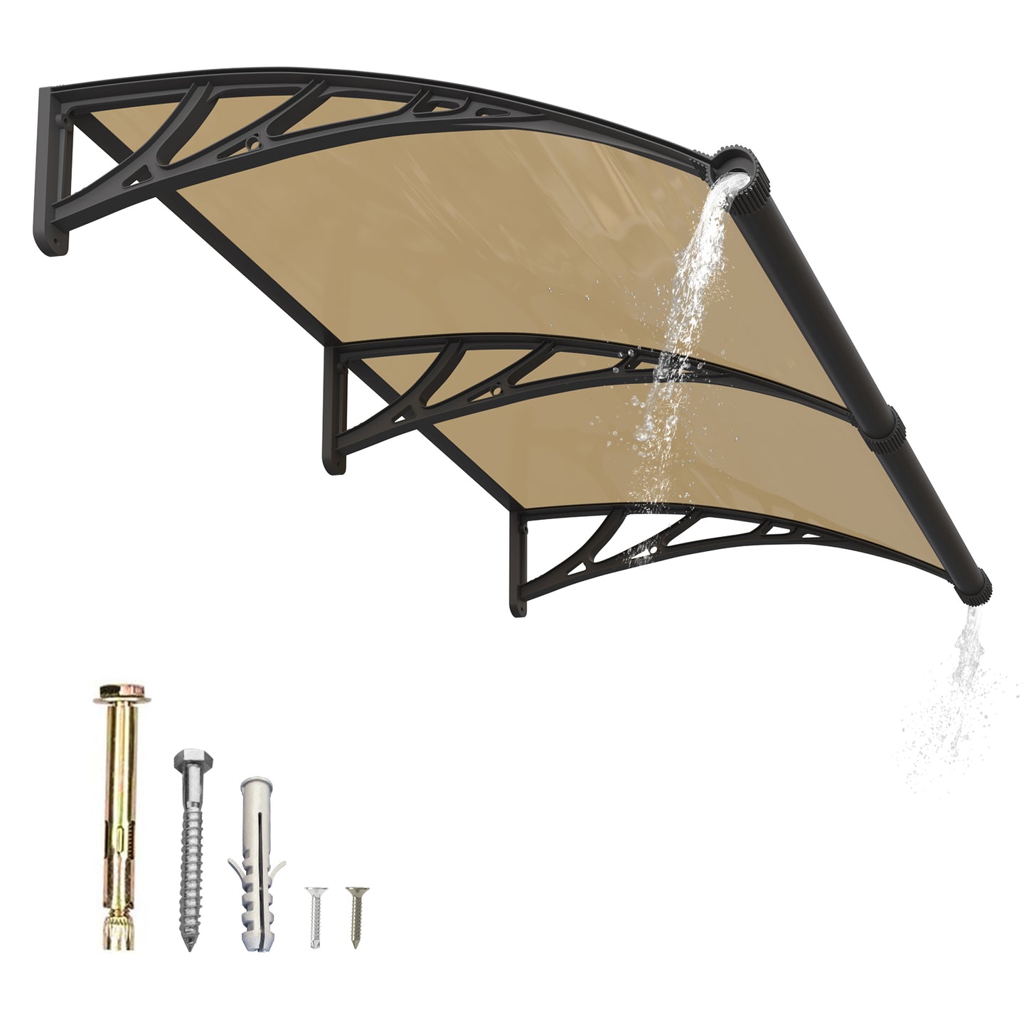 GUANSU-CN Luifel voor raam Premium waterdichte deur met grote wasbak en UV-bestendige buitenluifel voor bescherming tegen zon en regen 32x48in (80x120cm)