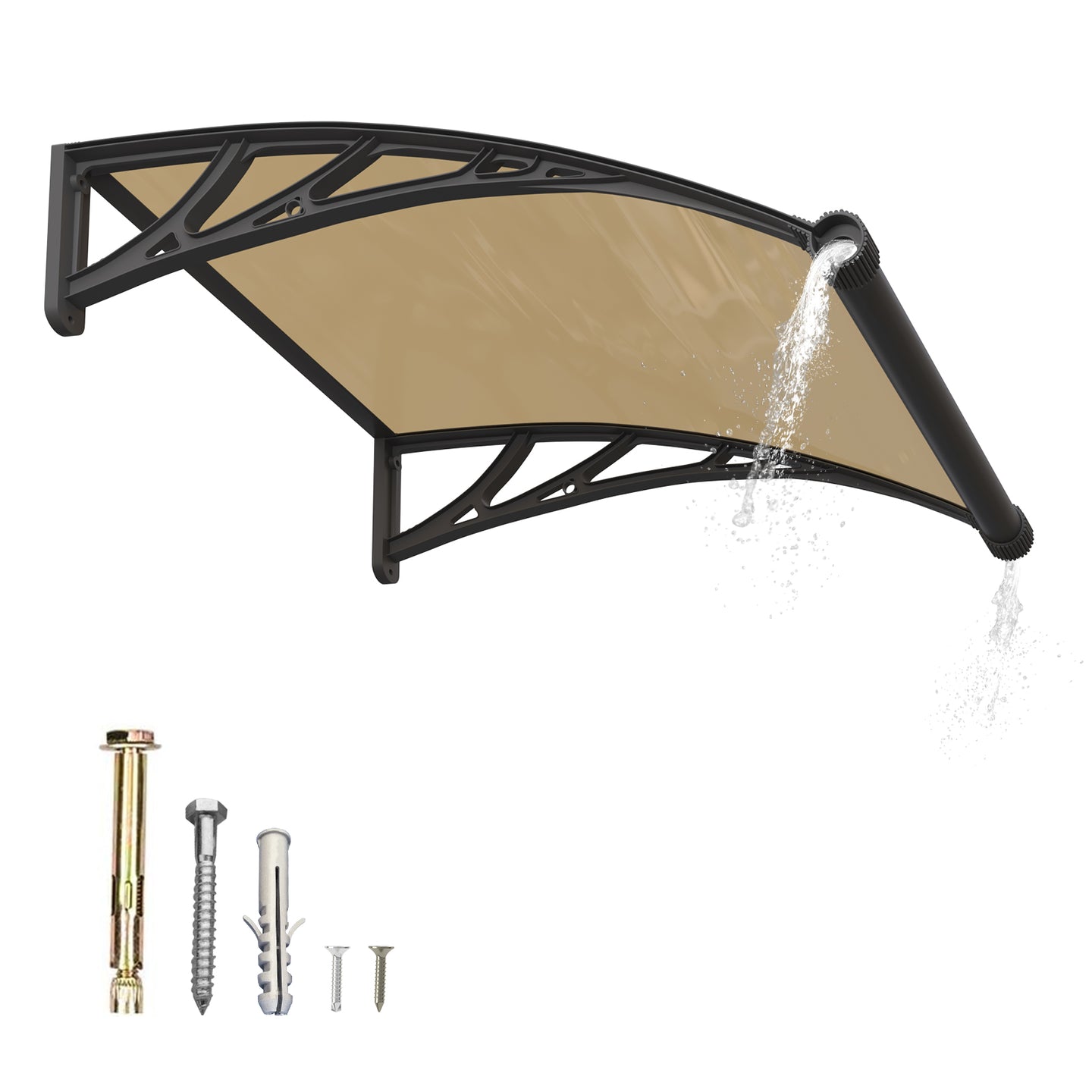 GUANSU-CN Luifel voor raam Premium waterdichte deur met grote wasbak en UV-bestendige buitenluifel voor bescherming tegen zon en regen 24x40in (60x100cm)