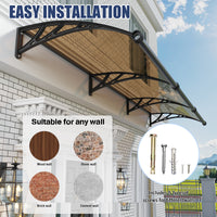 Dawning Home Large Sink Window Awning Door Canopy Polycarbonate Solid Panel with Plastic Bracket Patio Rain Snow Sun Shelter Cover MS05