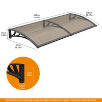 Polycarbonat Fenster Tür Markise Vordach 40x80 Zoll 100x200cm
