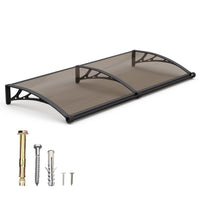 Dawning Home Window Awning Door Canopy – Polycarbonate Hollow Sheet with ABS Bracket and Separate Drainage Sink