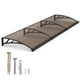 Dawning Home Window Awning Door Canopy – Polycarbonate Hollow Sheet with ABS Bracket and Separate Drainage Sink
