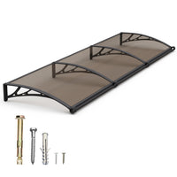Dawning Home Window Awning Door Canopy – Polycarbonate Hollow Sheet with ABS Bracket and Separate Drainage Sink
