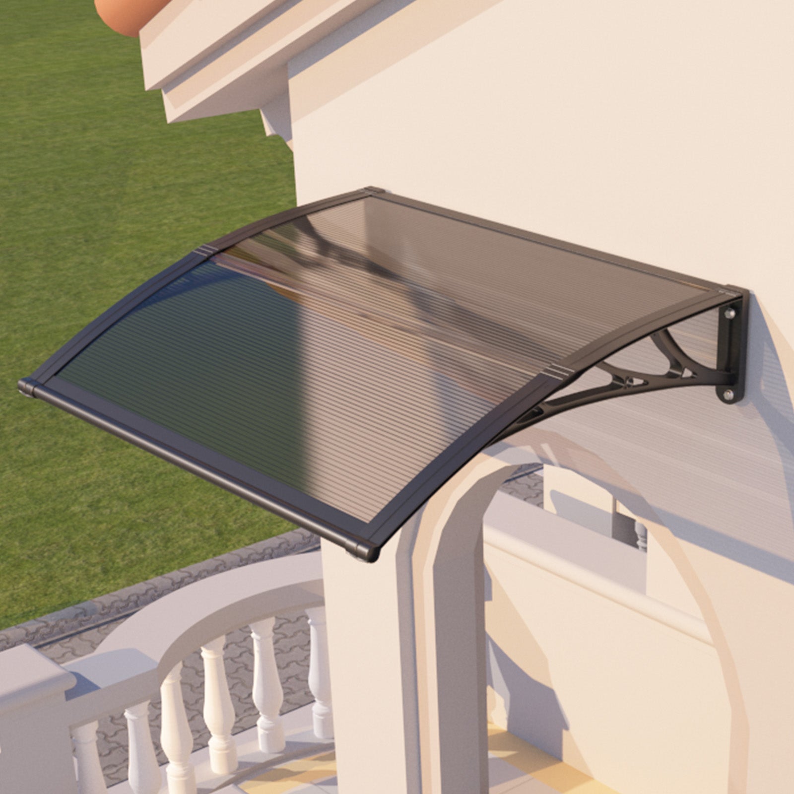 Awning for Door Entrance & Patio – Durable Polycarbonate Window & Door Canopy for UV, Rain & Snow Protection