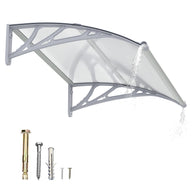 Dawning Home Window Awning Door Canopy – Polycarbonate Hollow Sheet with ABS Bracket and Separate Drainage Sink