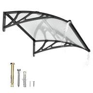 Dawning Home Window Awning Door Canopy – Polycarbonate Hollow Sheet with ABS Bracket and Separate Drainage Sink