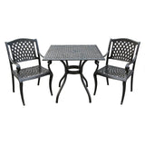 Black Aluminum Outdoor Bistro Dining Set 3-Piece