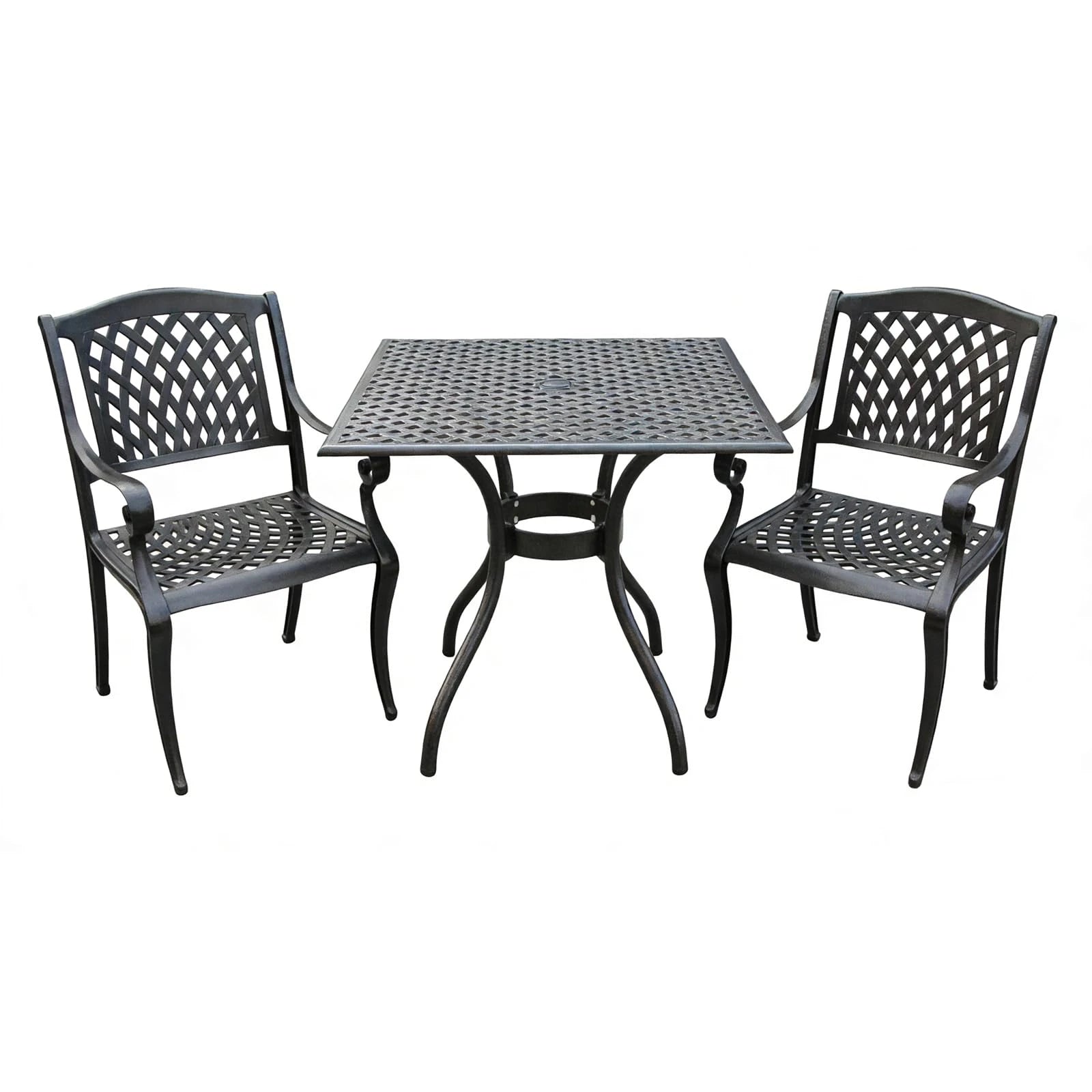 Black Aluminum Outdoor Bistro Dining Set 3-Piece