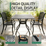 Black Aluminum Outdoor Bistro Dining Set 3-Piece