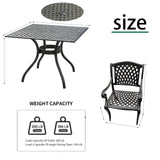 Black Aluminum Outdoor Bistro Dining Set 3-Piece