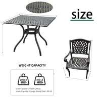 Black Aluminum Outdoor Bistro Dining Set 3-Piece