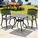 Black Aluminum Outdoor Bistro Dining Set 3-Piece