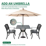 Black Aluminum Outdoor Bistro Dining Set 3-Piece