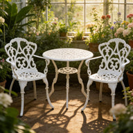 3-Piece Aluminum Outdoor Dining Set with Umbrella Hole