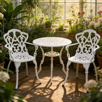 3-Piece Aluminum Outdoor Dining Set with Umbrella Hole