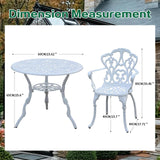 3-Piece Aluminum Outdoor Dining Set with Umbrella Hole