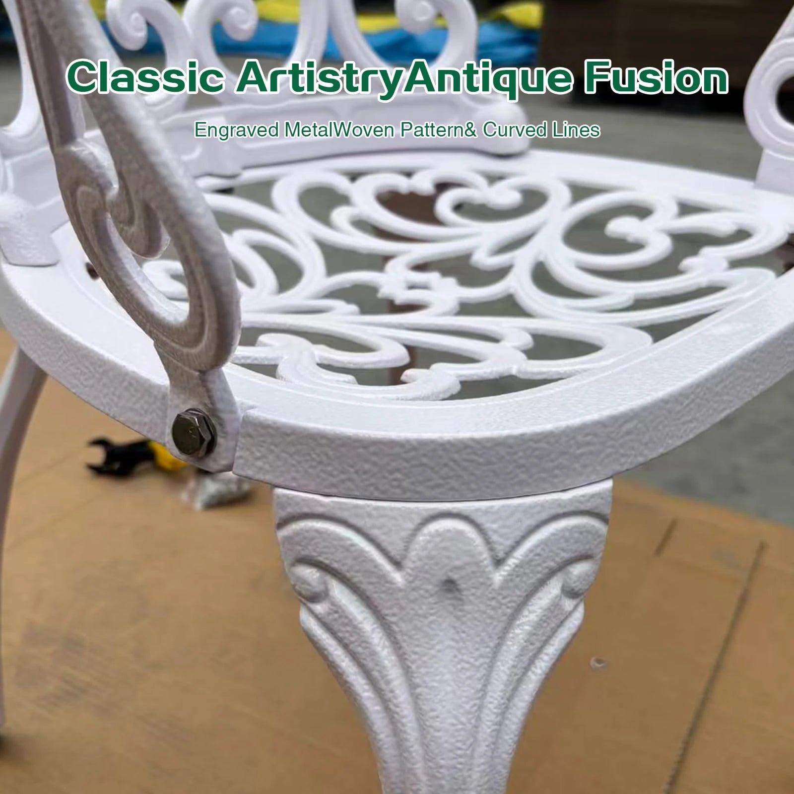 3-Piece Aluminum Outdoor Dining Set with Umbrella Hole