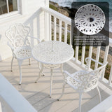 3-Piece Aluminum Outdoor Dining Set with Umbrella Hole