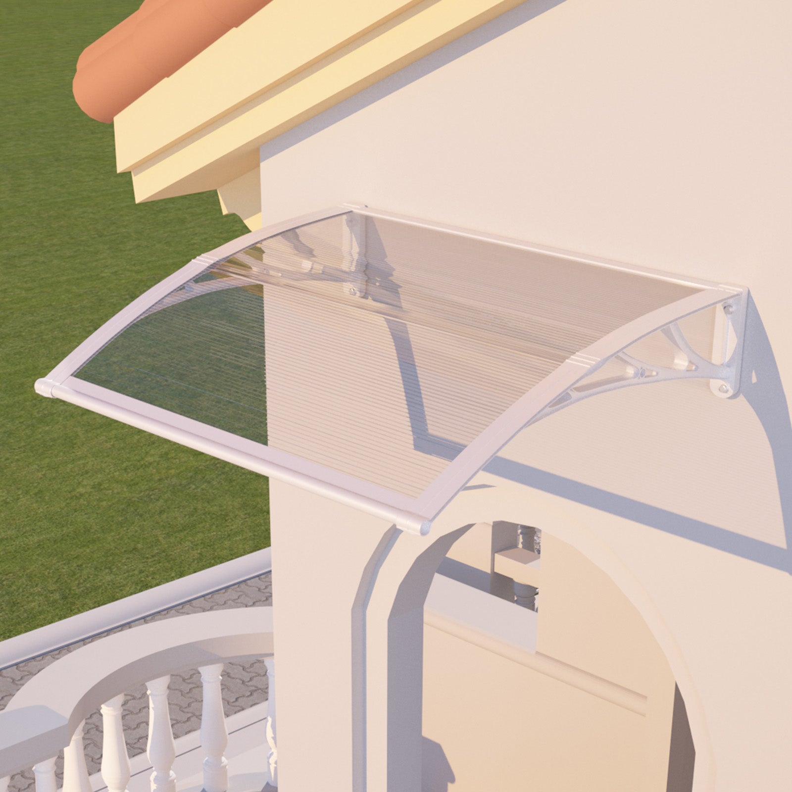 Awning for Door Entrance & Patio – Durable Polycarbonate Window & Door Canopy for UV, Rain & Snow Protection
