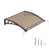 Door Awning Canopy with Drainage, Polycarbonate Exterior Door & Window Awning, UV Rain Snow Protection for Porch Patio Entrance