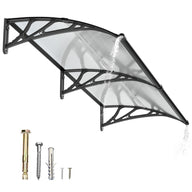 Dawning Home Window Awning Door Canopy – Polycarbonate Hollow Sheet with ABS Bracket and Separate Drainage Sink