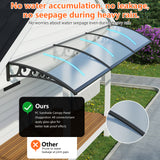 Dawninghome Polycarbonate Window Awning – DIY UV & Rain Shield for Porch and Entry（Black Bracket Transparent Board）