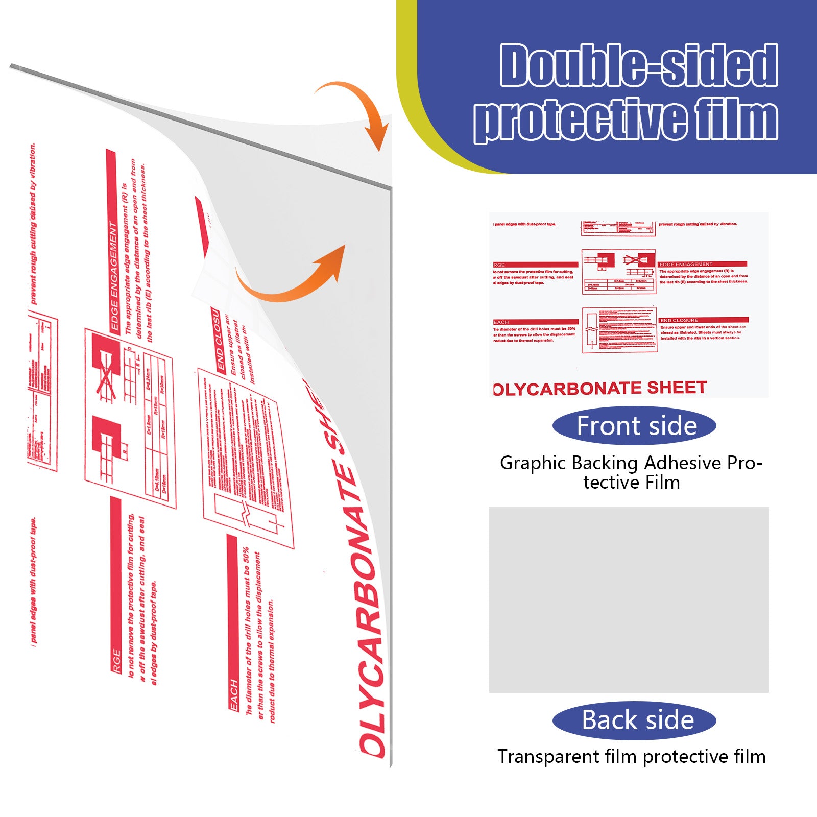 Polycarbonate Clear Plastic Sheet for DIY Projects, Balcony Railings Greenhouse