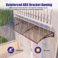 Awning for Door Entrance & Patio – Durable Polycarbonate Window & Door Canopy for UV, Rain & Snow Protection