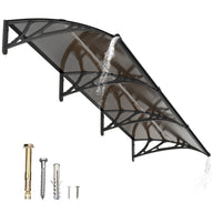 Dawning Home Window Awning Door Canopy – Polycarbonate Hollow Sheet with ABS Bracket and Separate Drainage Sink