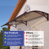 Door Awning Canopy with Drainage, Polycarbonate Exterior Door & Window Awning, UV Rain Snow Protection for Porch Patio Entrance