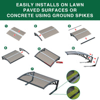 Dawninghome Robot Mower Garage Polycarbonate Panel Awning Canopy for Lawn Mover Rain Shelter