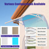 Door Awning Canopy with Drainage, Polycarbonate Exterior Door & Window Awning, UV Rain Snow Protection for Porch Patio Entrance