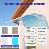 Door Awning Canopy with Drainage, Polycarbonate Exterior Door & Window Awning, UV Rain Snow Protection for Porch Patio Entrance