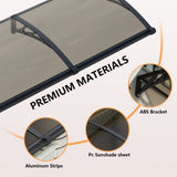 Dawning Home Window Awning Door Canopy – Polycarbonate Hollow Sheet with ABS Bracket and Separate Drainage Sink