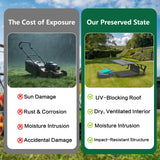 Dawninghome Robot Mower Garage Polycarbonate Panel Awning Canopy for Lawn Mover Rain Shelter