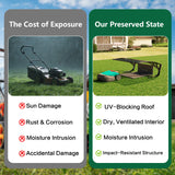 Dawninghome Robot Mower Garage Polycarbonate Panel Awning Canopy for Lawn Mover Rain Shelter