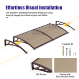 Awning for Door Entrance & Patio – Durable Polycarbonate Window & Door Canopy for UV, Rain & Snow Protection