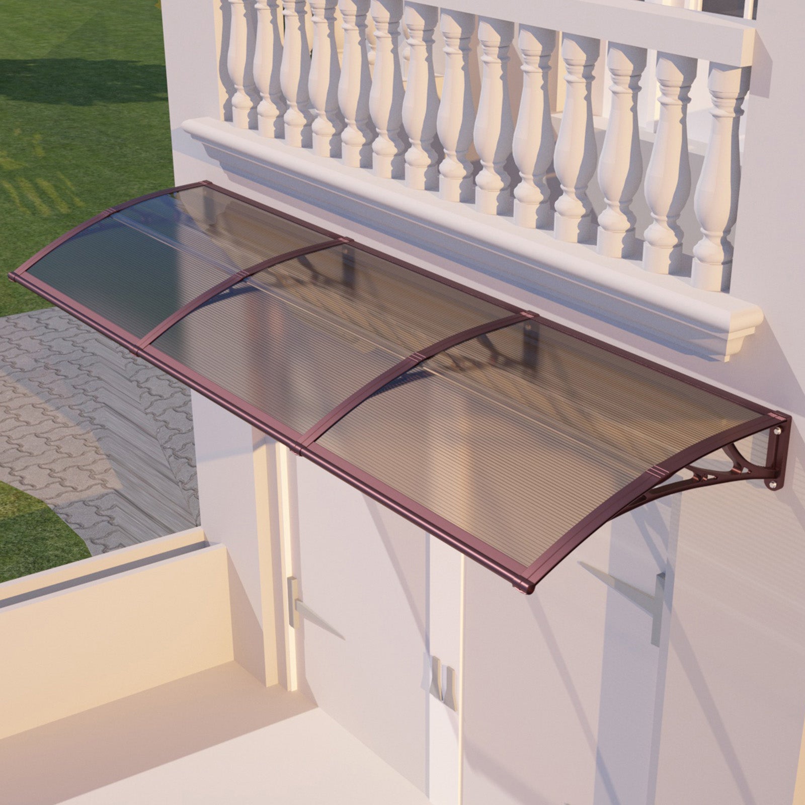 Awning for Door Entrance & Patio – Durable Polycarbonate Window & Door Canopy for UV, Rain & Snow Protection