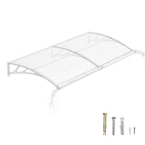 Door Awning Canopy with Drainage, Polycarbonate Exterior Door & Window Awning, UV Rain Snow Protection for Porch Patio Entrance