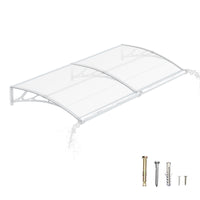 Door Awning Canopy with Drainage, Polycarbonate Exterior Door & Window Awning, UV Rain Snow Protection for Porch Patio Entrance