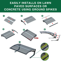 Dawninghome Robot Mower Garage Polycarbonate Panel Awning Canopy for Lawn Mover Rain Shelter