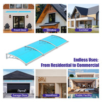 Door Awning Canopy with Drainage, Polycarbonate Exterior Door & Window Awning, UV Rain Snow Protection for Porch Patio Entrance